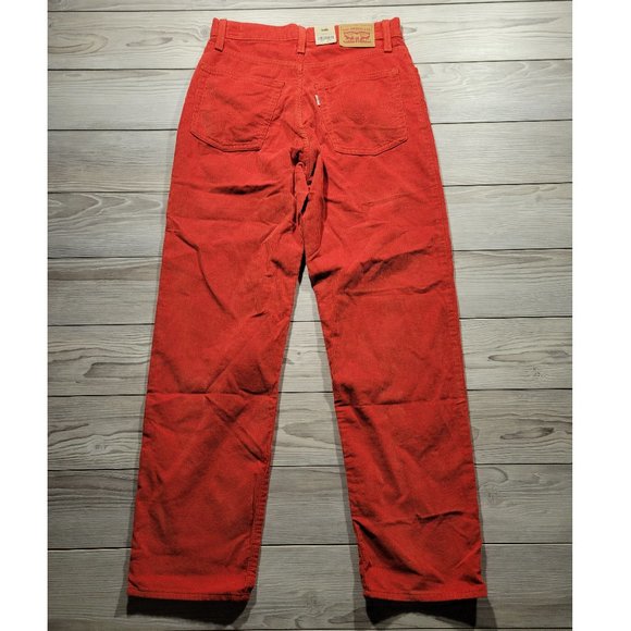 Levis 94’ Baggy Mid Rise Sz 24 - 34 Straight Leg Corduroy Dad Jeans Blood Orange - Picture 2 of 12